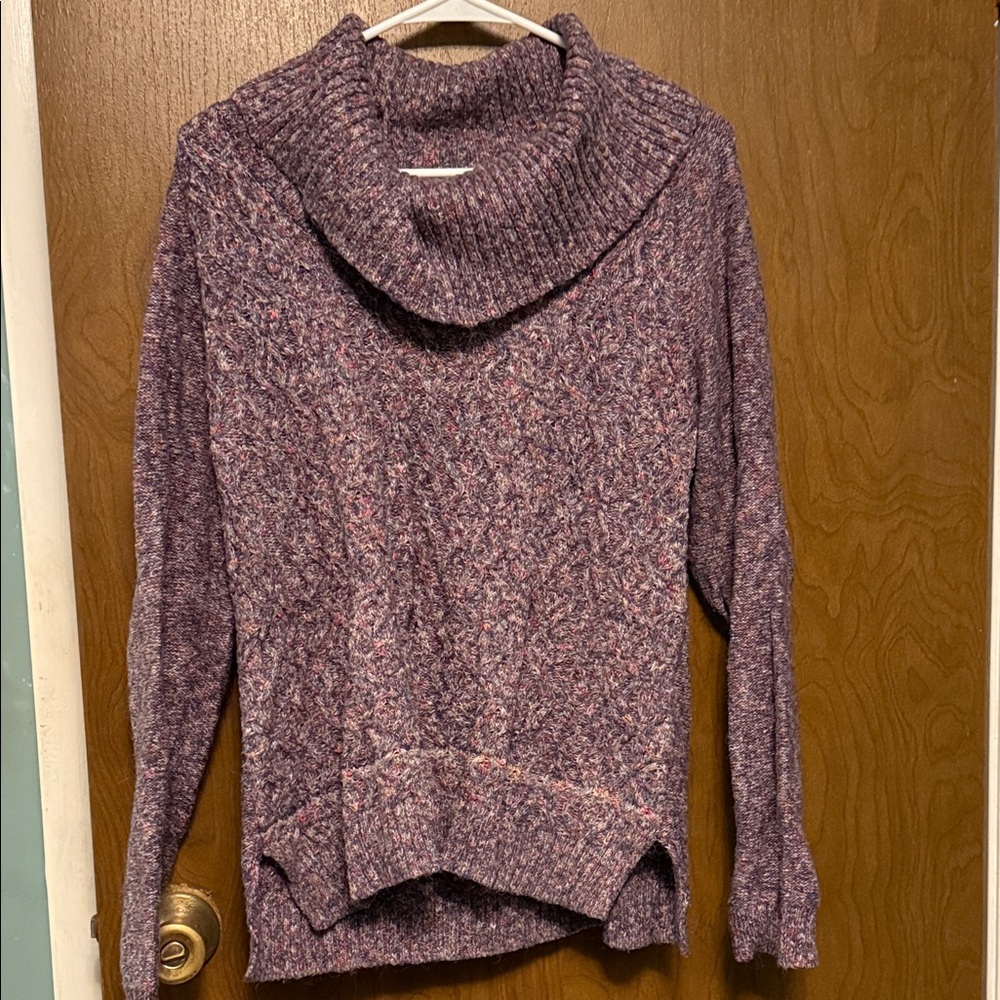 Lee Marled Purple Cowl Neck Sweater size L